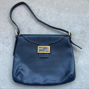 Vintage FENDI Marble-embellished Navy shoulder bag